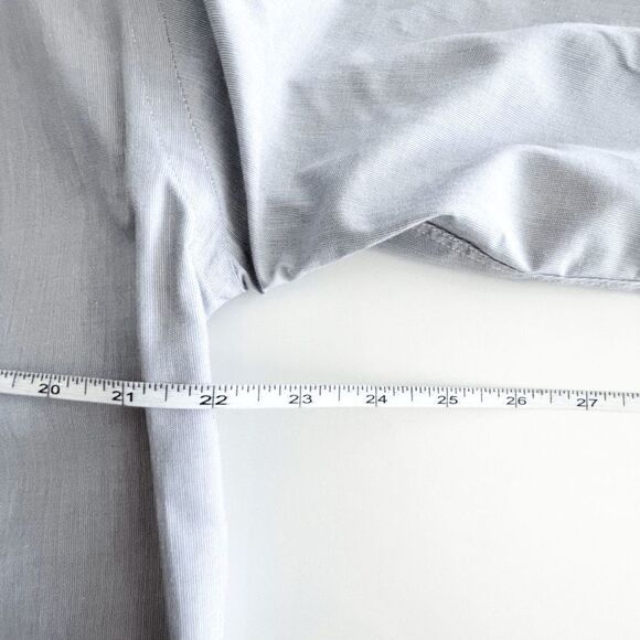 Nautica Mens Collared Classic Dress Shirt Button Long Sleeve Plain Gray Size 16 - Picture 3 of 8